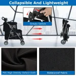 4 Wheel Folding Pet Stroller for Dogs Cats 3