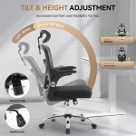 Ergonomic High-Back Mesh Chair Adjustable Headrest Lumbar Support 360° Swivel Rolling Computer Gaming Chairs for Home Office 5