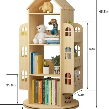 360 Rotating Kids Bookshelf Organizer 2