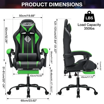 RGB Gaming Chair with Massage and Footrest 2