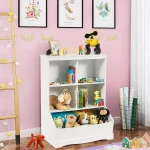 White Kids Toy Organizer Bookshelf Cubes 4