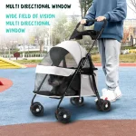 4-Wheel Folding Pet Stroller with Cup Holder 5