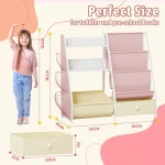 Kids Sling Bookshelf with Toy Organizer 3