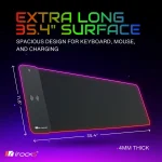 XL RGB Gaming Desk Mat with 10W Qi Charger 4