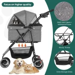 Double Compartment Cat Rolling Carrier with Wheels 3