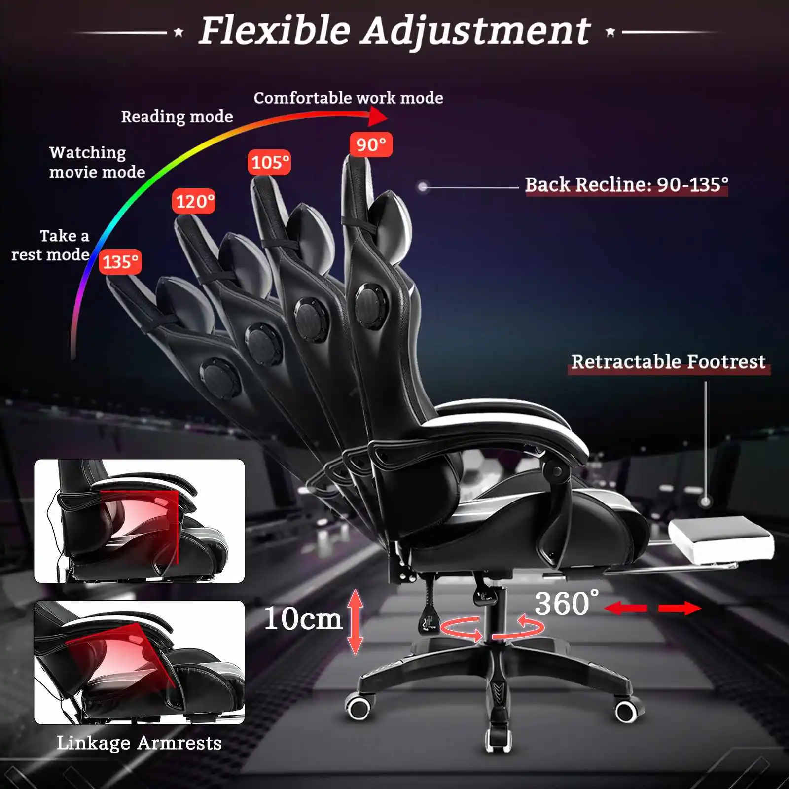 RGB Gaming Chair with Bluetooth Massage 2 RGB Gaming Chair with Bluetooth Massage 2