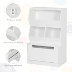 White Kids Toy Storage Shelf with Drawer 6