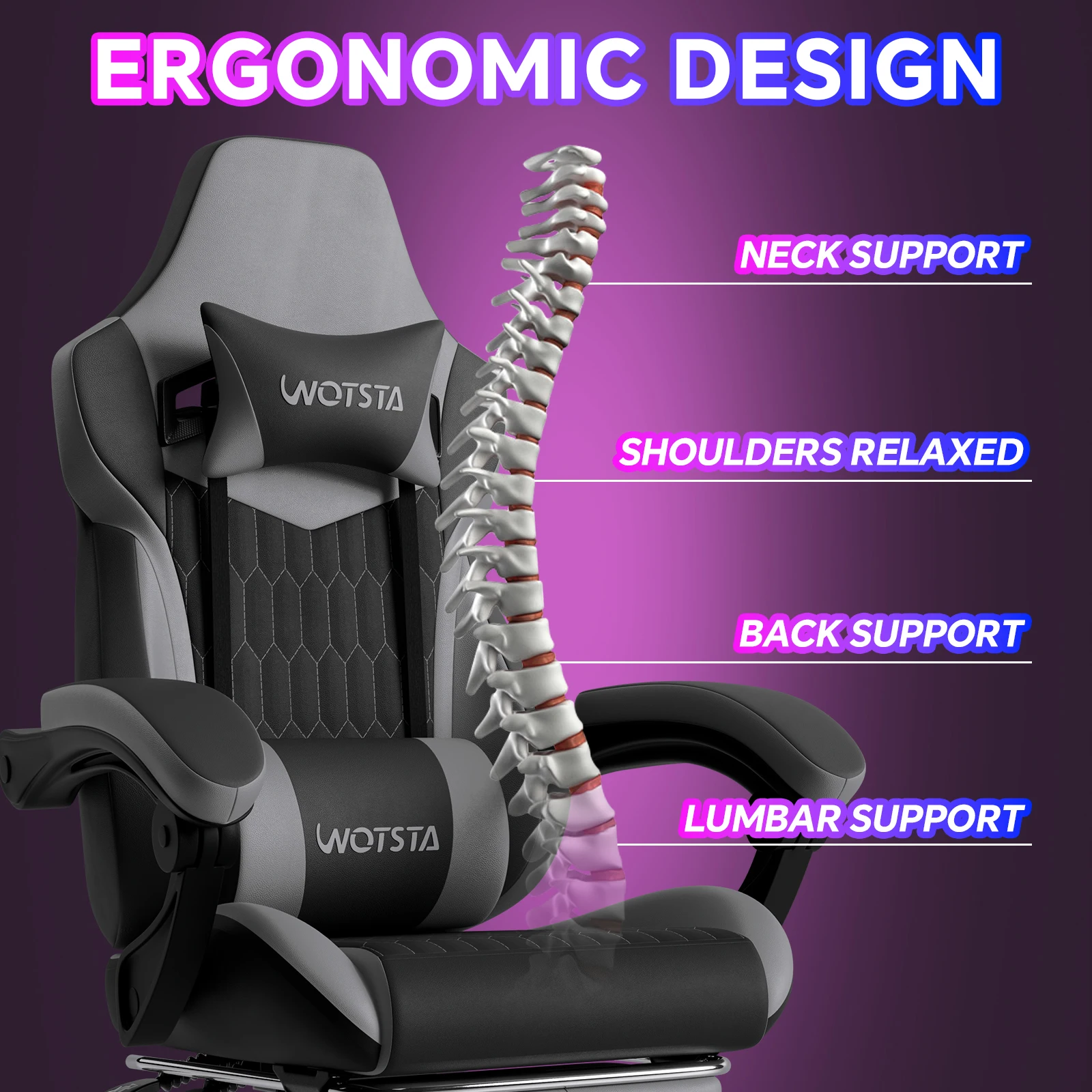 PVC Gaming Chair with Footrest and Lumbar 4 PVC Gaming Chair with Footrest and Lumbar 4