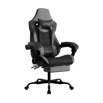 PVC Gaming Chair with Footrest and Lumbar 1