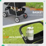 3-Wheel Foldable Pet Stroller with Mesh 5