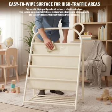 4 Tier Kids Metal Bookshelf Storage Rack 2