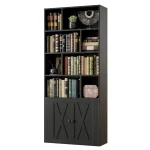 Tall Bookshelf Storage Cabinet with Doors 1