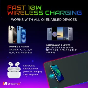 XL RGB Gaming Desk Mat with 10W Qi Charger 2