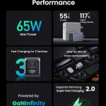 65W GaN 3 Port Foldable USB C Charger 6 | PricZone