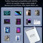 65W 3 Port Retractable USB C GaN Charger 6 | PricZone