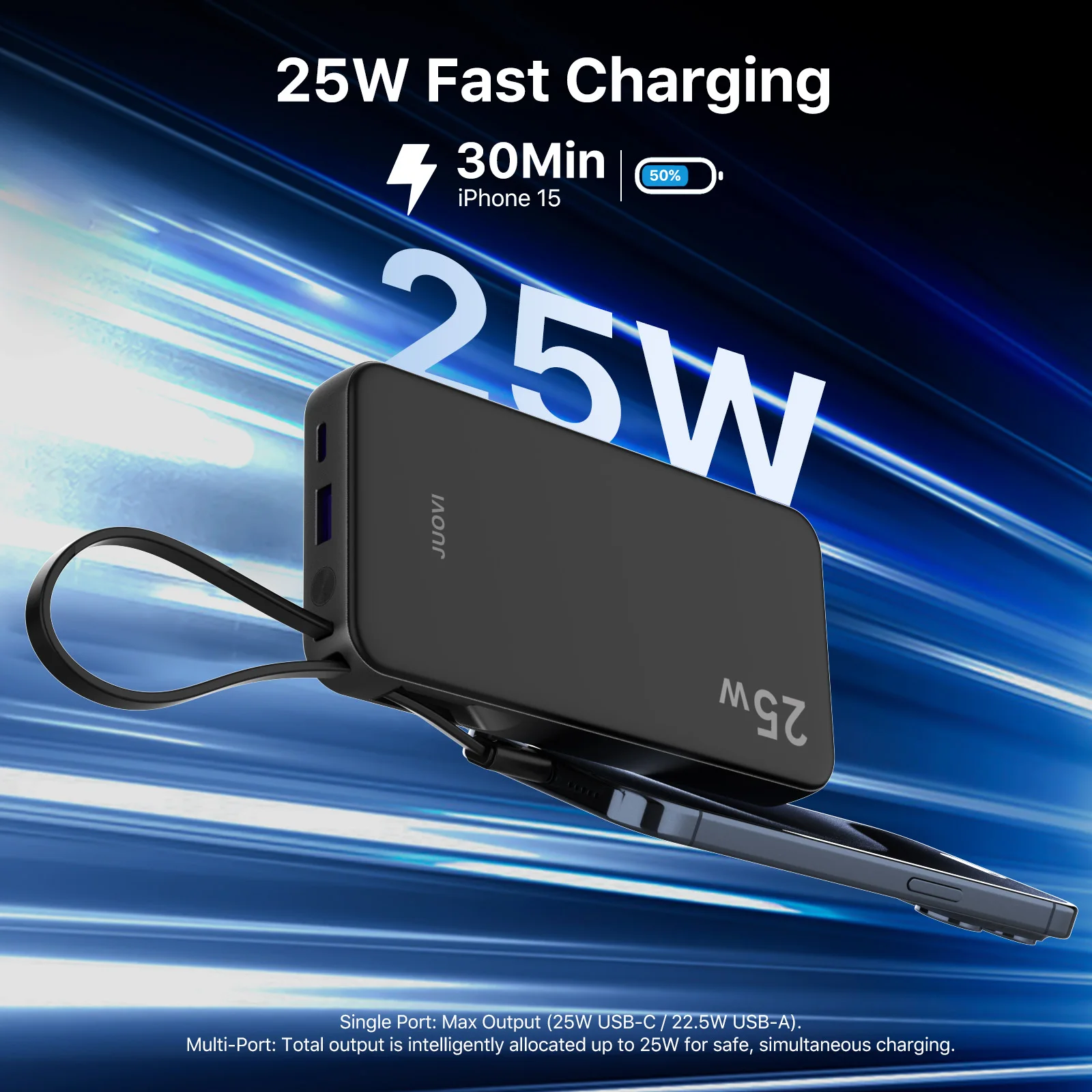 25W 10000mAh Power Bank with BuiltIn Cable 3 | PricZone 25W 10000mAh Power Bank with Built In Cable 3 | PricZone