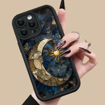 Aesthetic Sun Moon iPhone Glass Phone Case 2