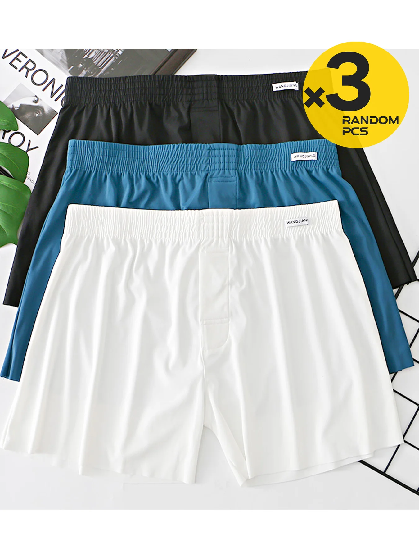 3 Pack Mid Waist Ice Silk Lounge Boxers 5 | PricZone 3 Pack Mid Waist Ice Silk Lounge Boxers 5 | PricZone