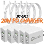 5 Pack 20W USBC Fast Charge Cable 3FT 1 | PricZone 5 Pack 20W USB C Fast Charge Cable 3FT 1 | PricZone