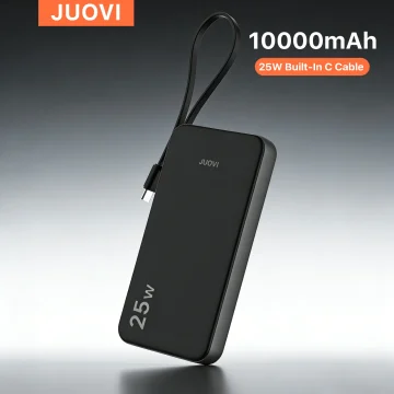 25W 10000mAh Power Bank with Built In Cable 1 | PricZone