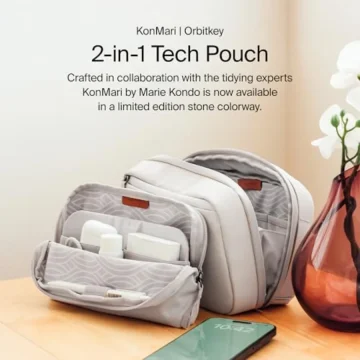 KonMari Orbitkey 2 in 1 Tech Pouch Stone 2