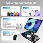 7 in 1 Wireless Charger Station Multiple Devices For iPhone iPad AirPods and Apple Watch iPhone Fast Charge Night Lamp Clock 3 | PricZone