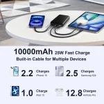 25W 10000mAh Power Bank with BuiltIn Cable 2 | PricZone 25W 10000mAh Power Bank with Built In Cable 2 | PricZone