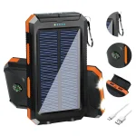 20000mAh Solar Power Bank Portable Solar Charger Waterproof Dual 5V USB Ports 2 LED Light Flashlight For Cell IPhone Outdoor 1 | PricZone