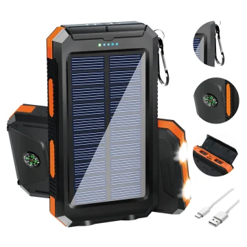 20000mAh Solar Power Bank Portable Solar Charger Waterproof Dual 5V USB Ports 2 LED Light Flashlight For Cell IPhone Outdoor 1 | PricZone