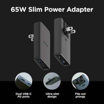 65W Dual USB-C Slim Flat Charger 2
