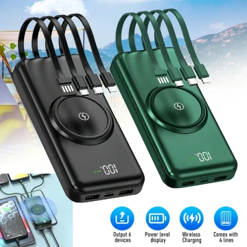 20000mAh Fast Wireless Power Bank 4 Cables 1 | PricZone