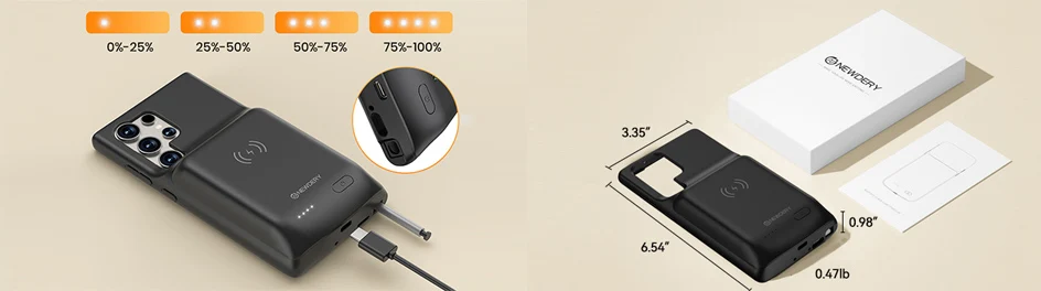 NEWDERY Wireless Battery Case for S24 Ultra 13