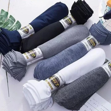 Ice Silk Mid Calf Business Socks 5 Pairs 2