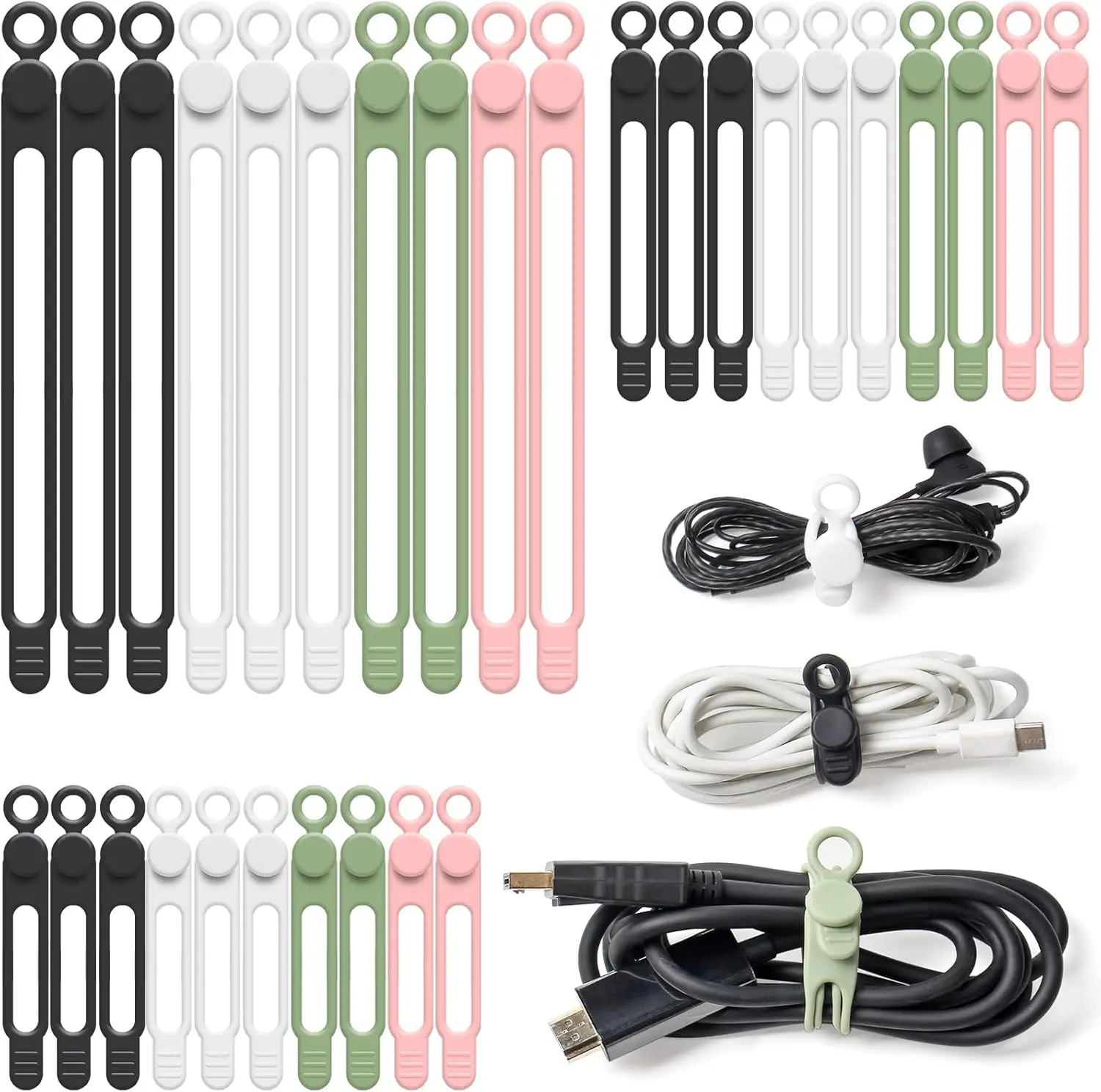 30Piece Reusable Silicone Cable Tie Set 1 | PricZone 30 Piece Reusable Silicone Cable Tie Set 1 | PricZone