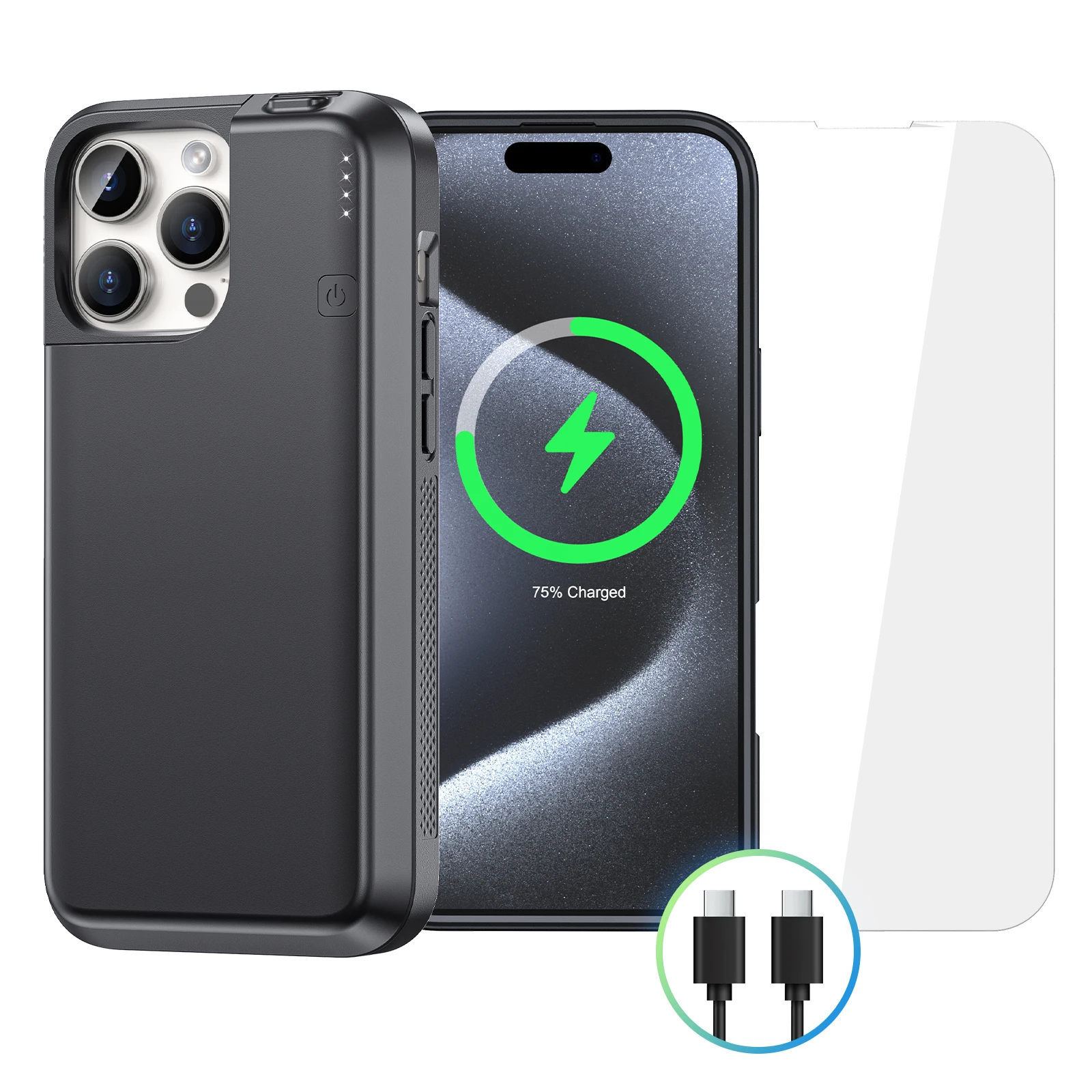 USBC 8000mAh Battery Case for iPhone 16 Pro Max 1 | PricZone USB C 8000mAh Battery Case for iPhone 16 Pro Max 1 | PricZone