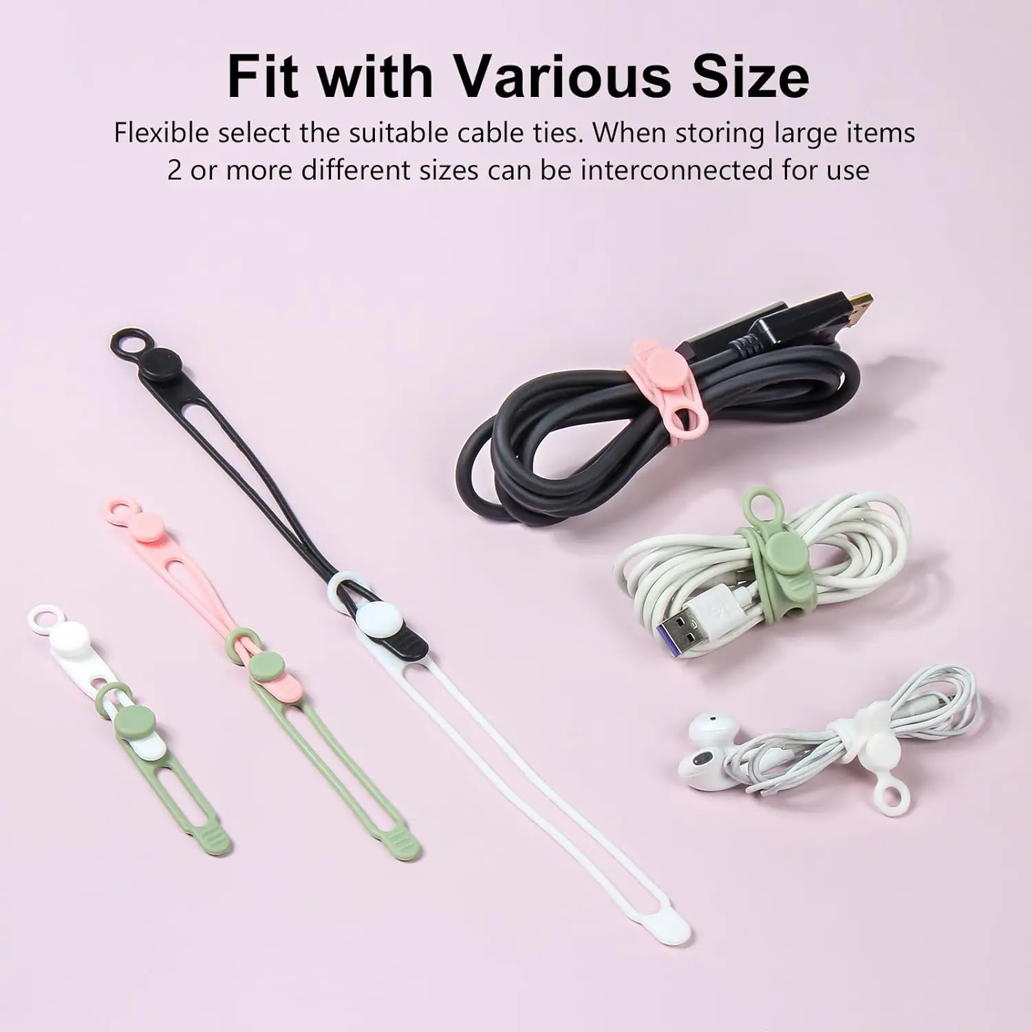 30Piece Reusable Silicone Cable Tie Set 3 | PricZone 30 Piece Reusable Silicone Cable Tie Set 3 | PricZone