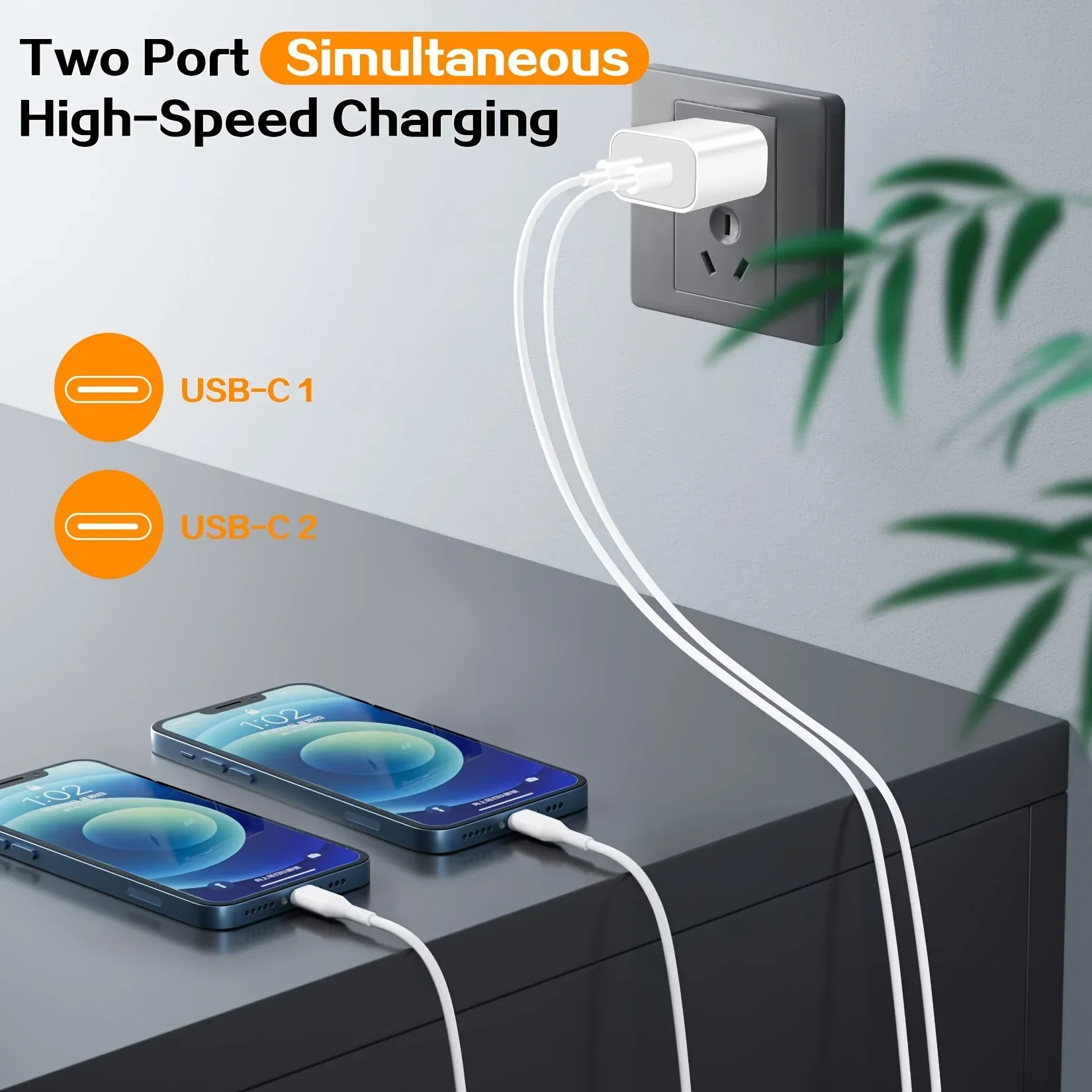 2 Pack 40W USBC Wall Charger with 10FT Cables 4 | PricZone 2 Pack 40W USB C Wall Charger with 10FT Cables 4 | PricZone