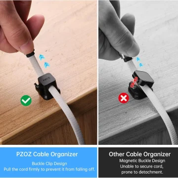 6-Pack Black Cable Clips for Desk Wires 2