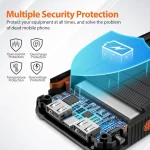 20000mAh Solar Power Bank Portable Solar Charger Waterproof Dual 5V USB Ports 2 LED Light Flashlight For Cell IPhone Outdoor 5 | PricZone