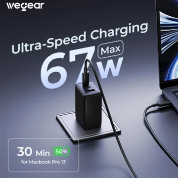 67W GaN USB C 3 Port Fast Charger 1 | PricZone