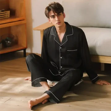 Long Sleeve Satin Winter Pajama Set 2