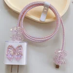 3D Pink Bow Charger Guard for iPhone iPad 4 | PricZone