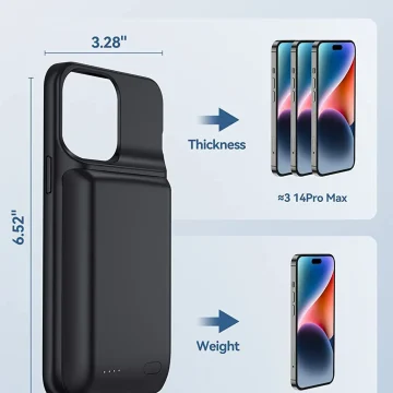NEWDERY 5000mAh iPhone Pro Max Battery Case 2