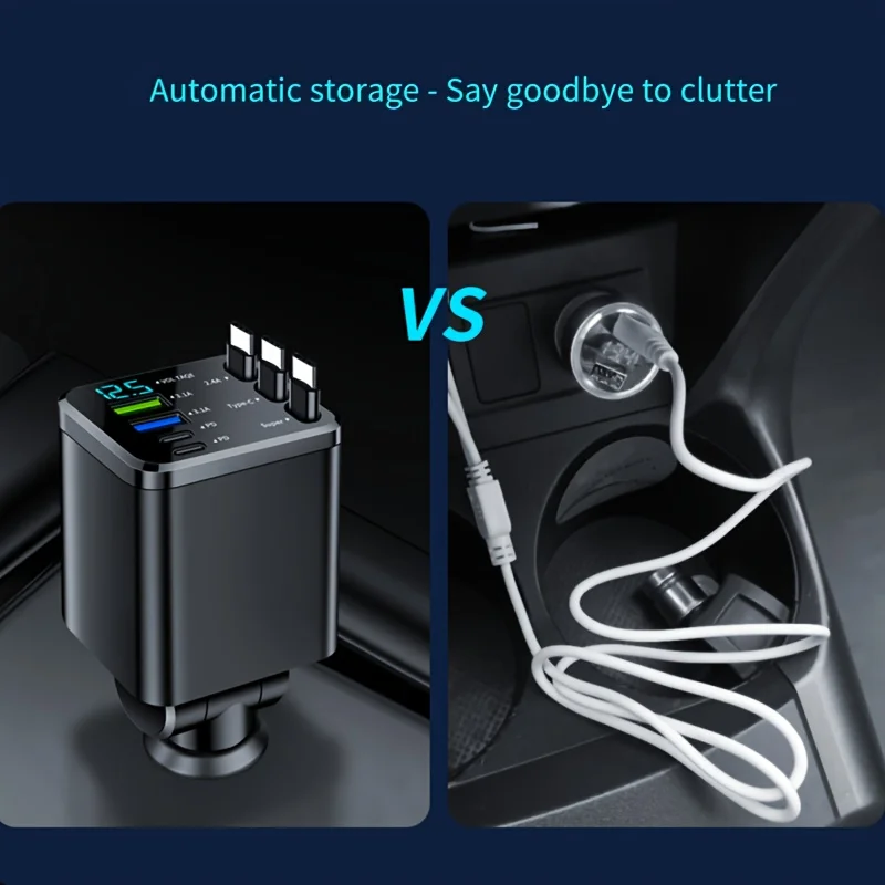 120W Dual TypeC Retractable Car Charger 3 | PricZone 120W Dual Type C Retractable Car Charger 3 | PricZone