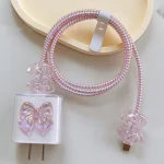 3D Pink Bow Charger Guard for iPhone iPad 1 | PricZone