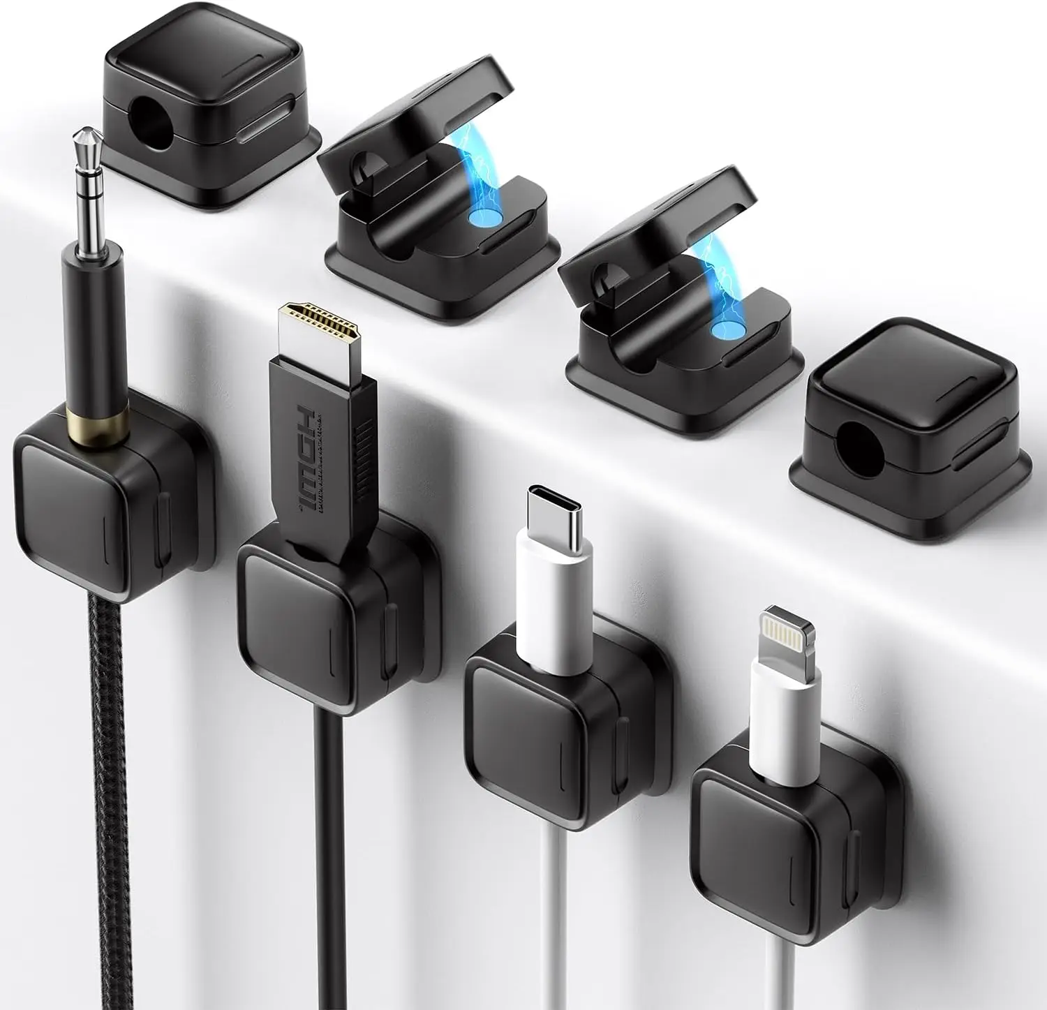 8 Pack Magnetic Cable Organizer with Strong Adhesive   Easy Open Design for Home Office  Car 1 | PricZone