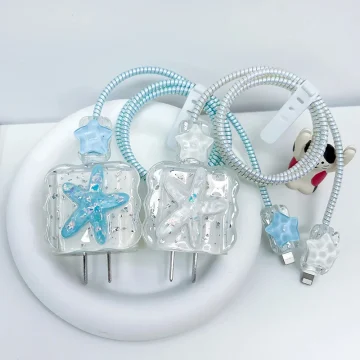 Cute Crystal Star iPhone Cable Protector 1