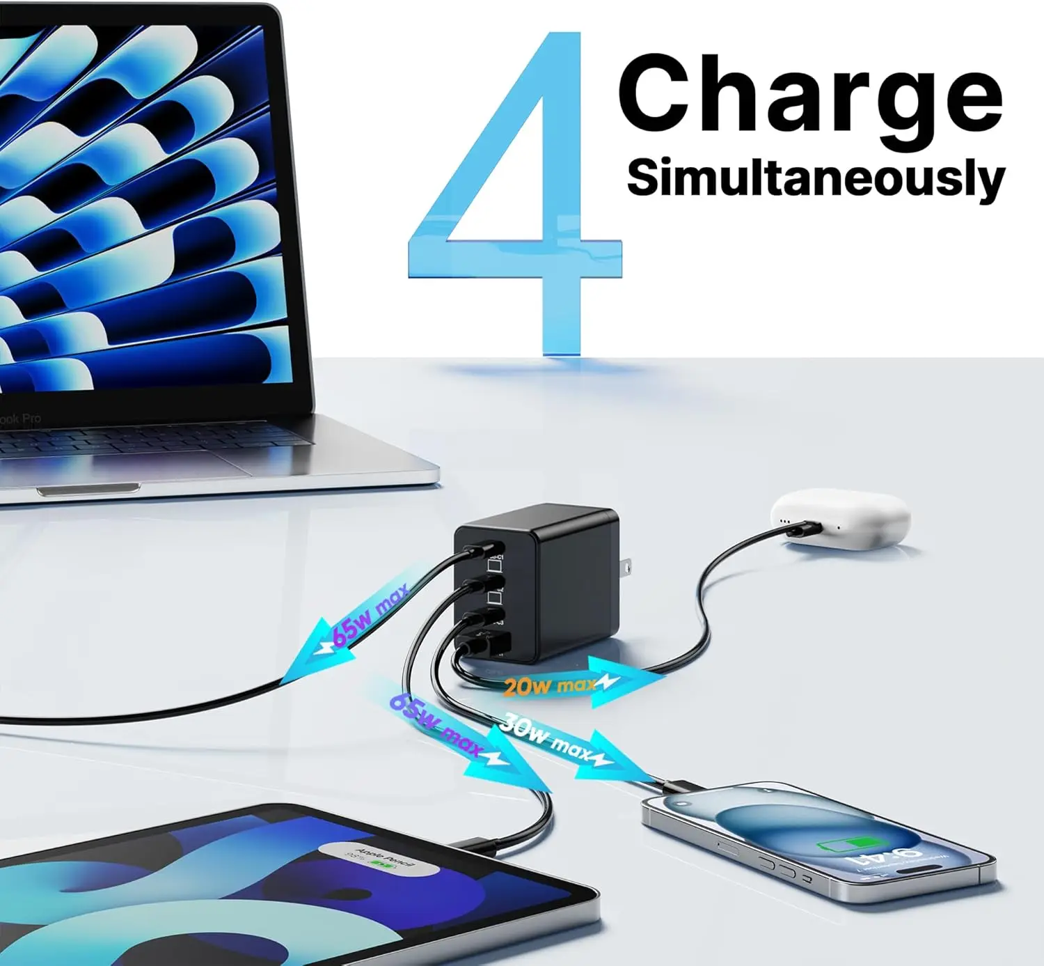 200W GaN5 4Port USBC Fast Charger 2Pack 5 | PricZone 200W GaN5 4 Port USB C Fast Charger 2 Pack 5 | PricZone