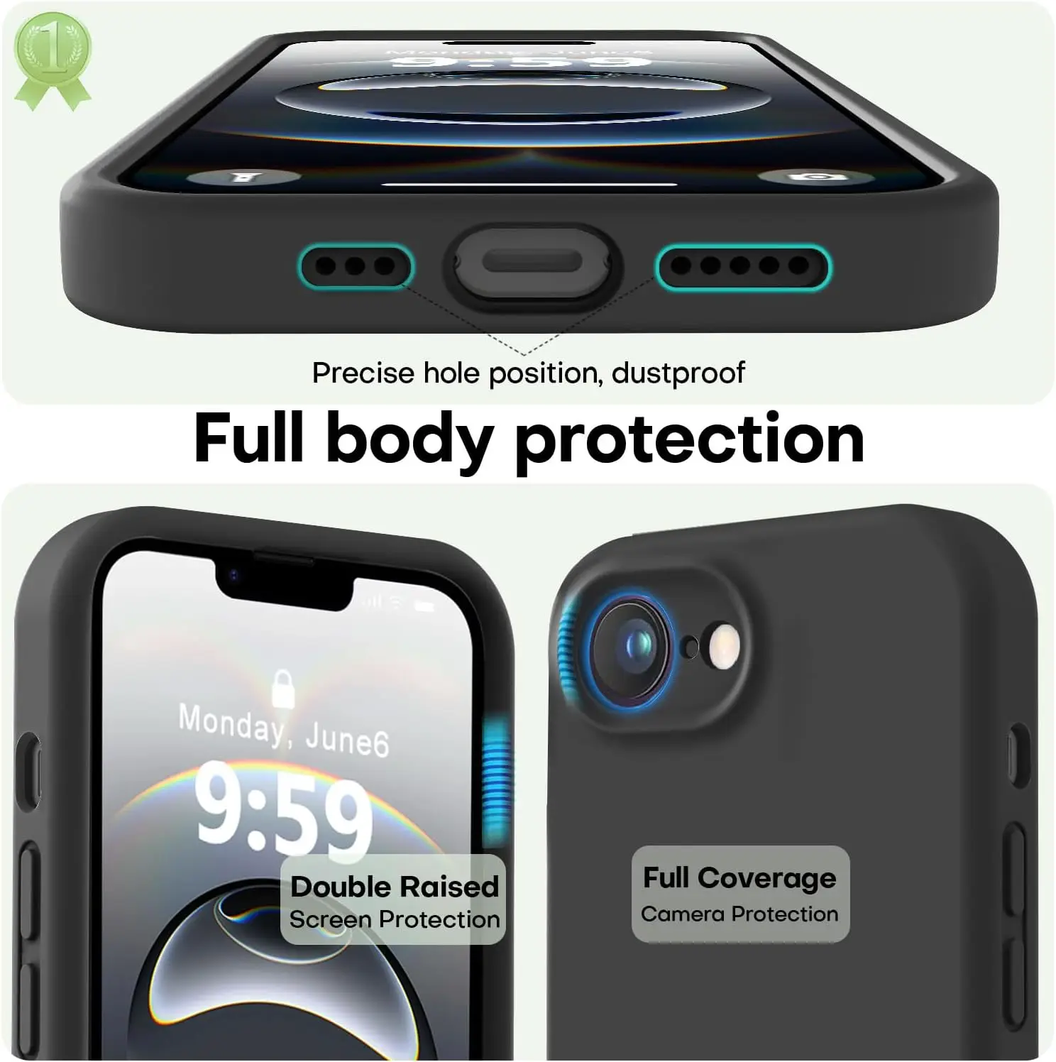 Black Shockproof Silicone iPhone 16e 17e Case 3 | PricZone Black Shockproof Silicone iPhone 16e 17e Case 3 | PricZone