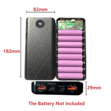 8-Slot 18650 USB-C Power Bank Case 2